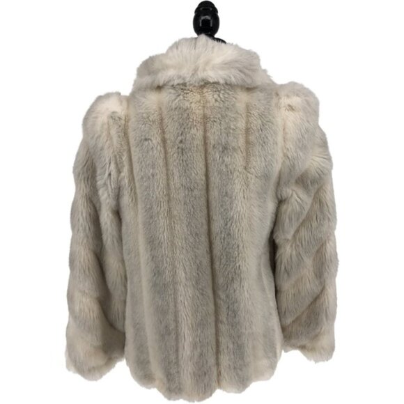 80’s Vintage Jordache Cream Gray Plush Faux Fur Lined Jacket Long Sleeves - Picture 2 of 13
